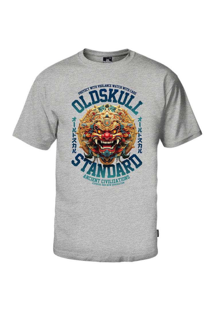 OLDSKULL OLDSKULL Xtreme Ancient Mask Printshirt Herren - Heather Grey - 0 | SportScheck