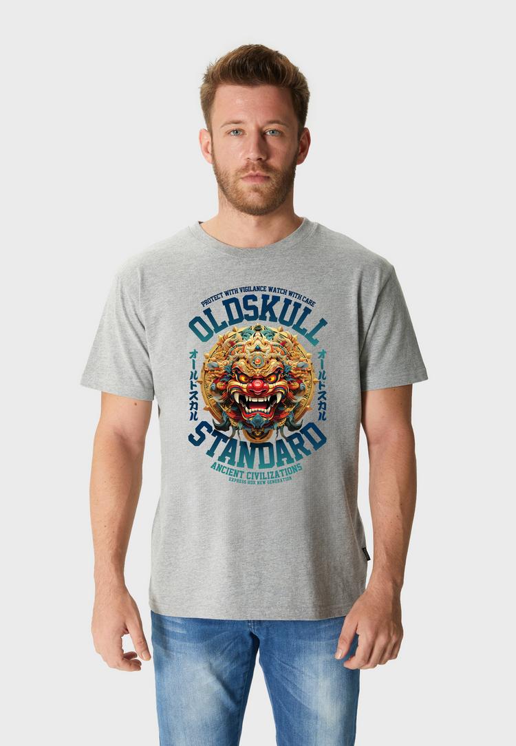 OLDSKULL OLDSKULL Xtreme Ancient Mask Printshirt Herren - Heather Grey - 0 | SportScheck