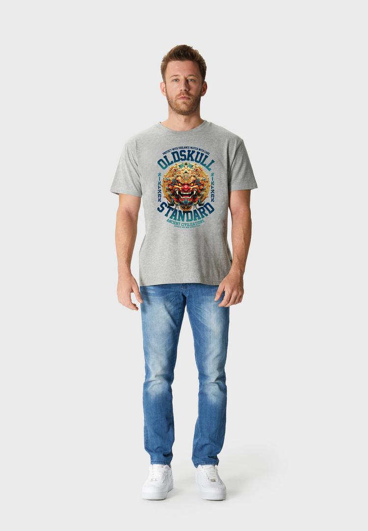 OLDSKULL OLDSKULL Xtreme Ancient Mask Printshirt Herren - Heather Grey - 1 | SportScheck