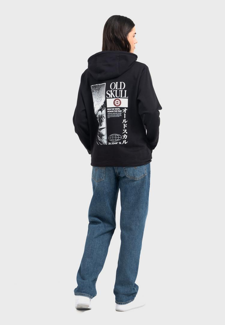 OLDSKULL OLDSKULL Asian Lotus Surf Logo Graphic Hoodie - Black - 2 | SportScheck