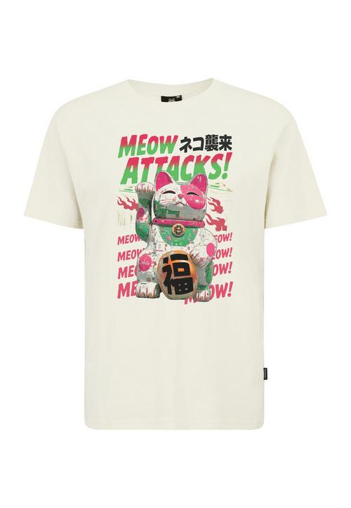 OLDSKULL Asian Lucky Cat Attack Graphic Printshirt Herren