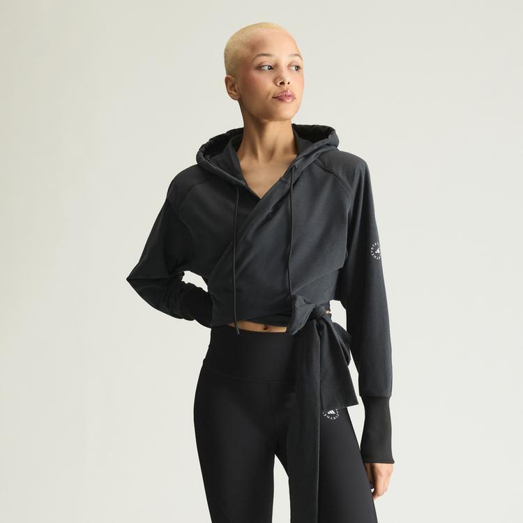 adidas adidas adidas by Stella McCartney Wrap Hoodie Hoodie Damen - Black - 0 | SportScheck
