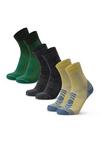 DANISH ENDURANCE Light Hiking Crew Socken - yellow/grey/green