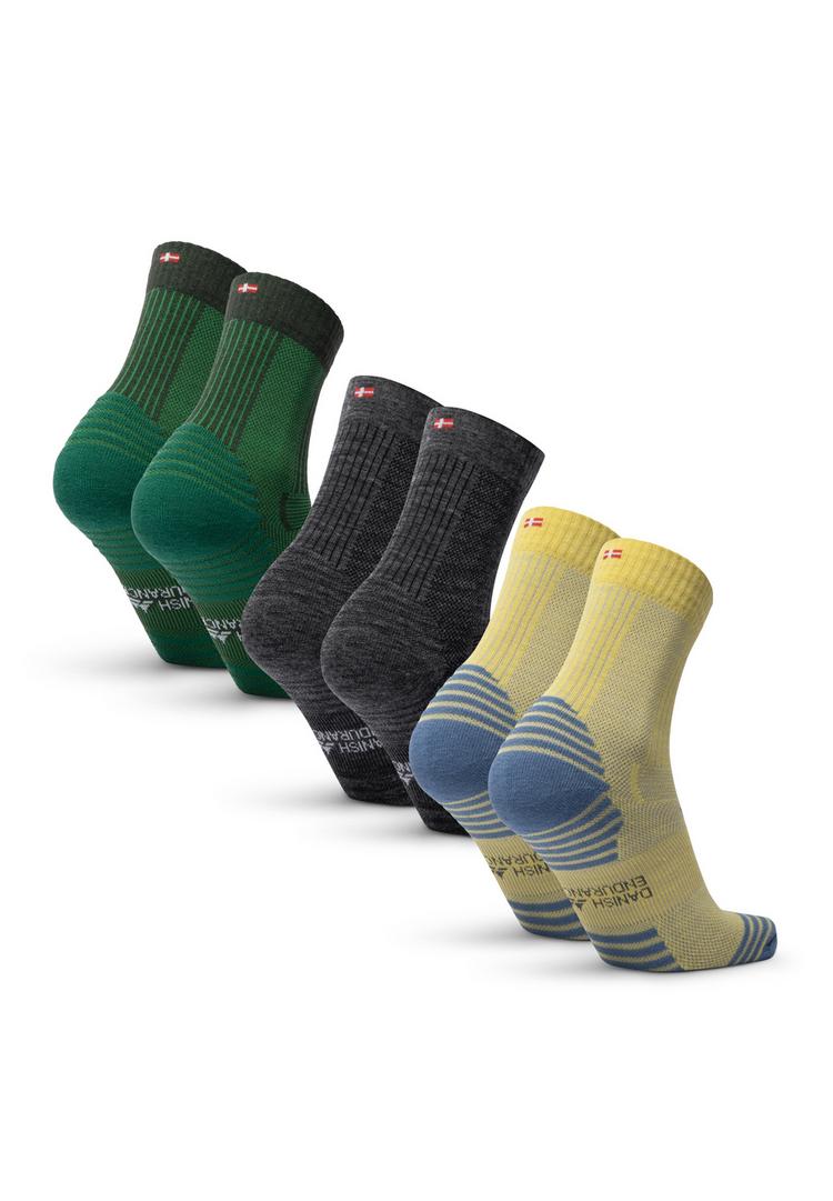 DANISH ENDURANCE DANISH ENDURANCE Light Hiking Crew Socken - yellow/grey/green - 0 | SportScheck