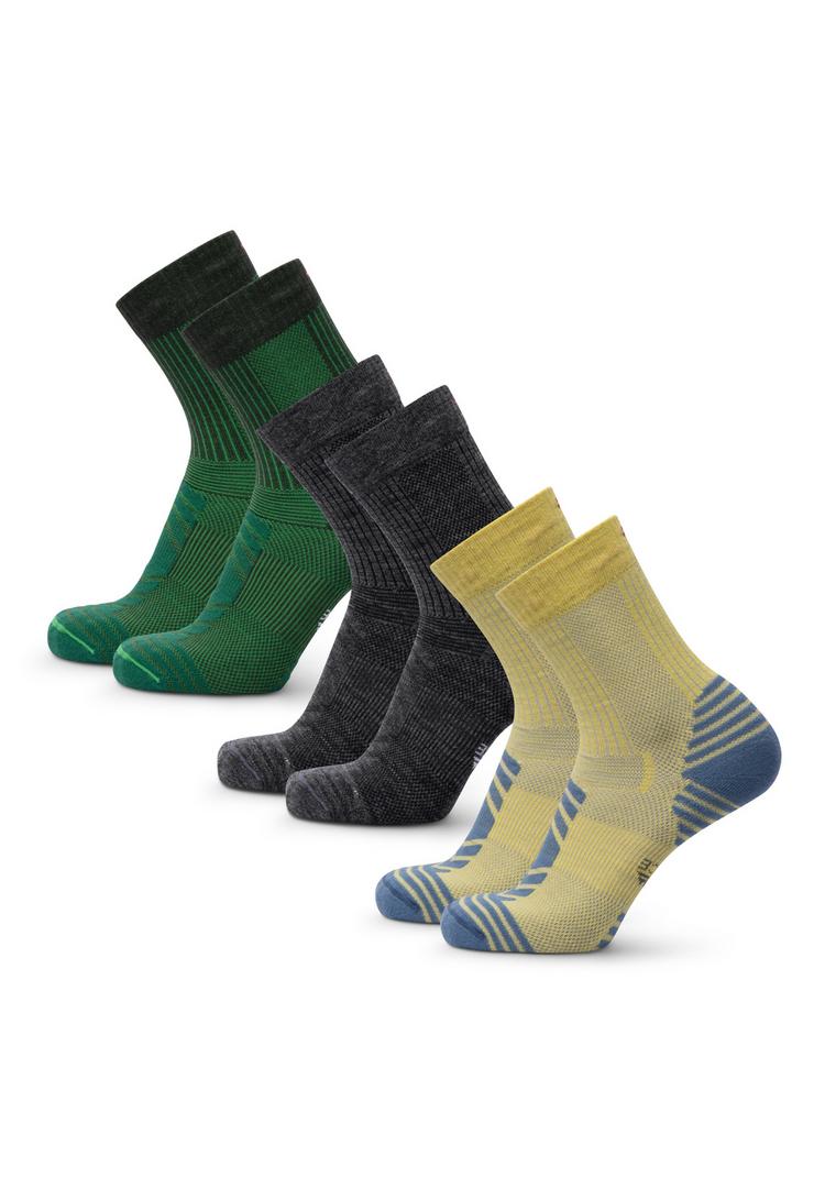 DANISH ENDURANCE DANISH ENDURANCE Light Hiking Crew Socken - yellow/grey/green - 0 | SportScheck