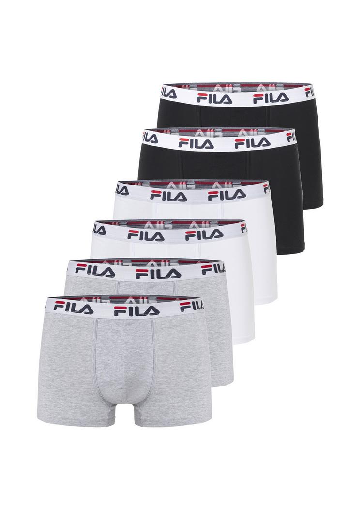 FILA FILA BOXERSHORTS 6ER-PACK Unterhose Herren - Black-White-Grey - 0 | SportScheck