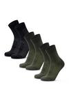 DANISH ENDURANCE Light Hiking Crew Socken - black olive green