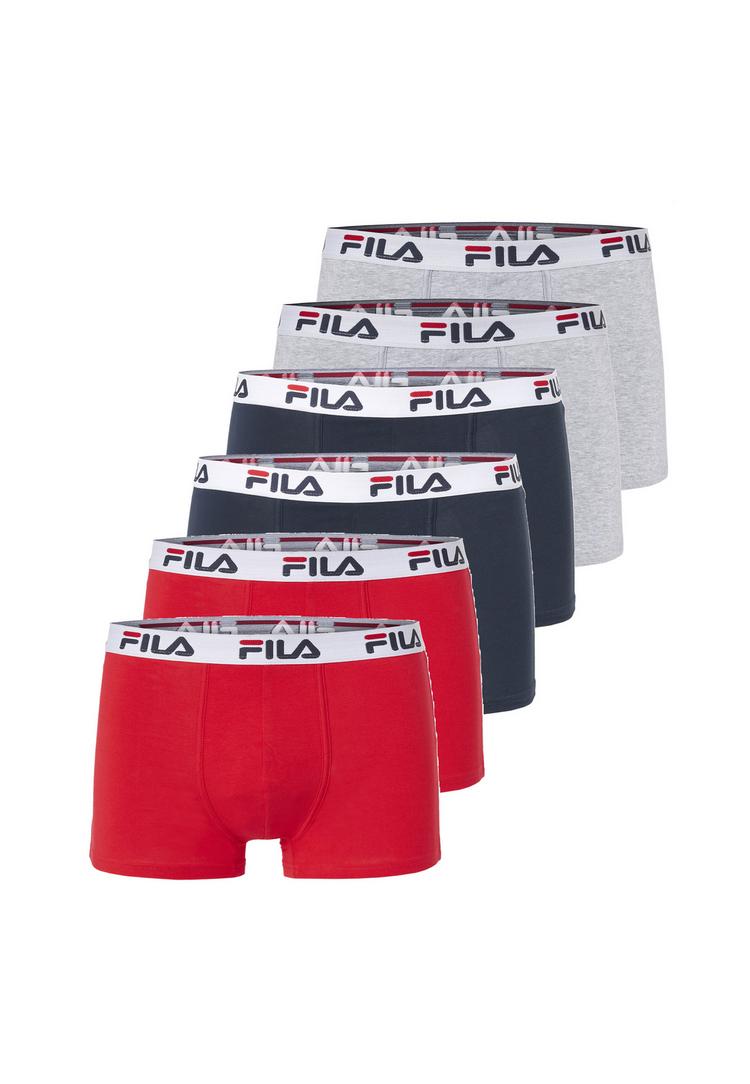 FILA FILA BOXERSHORTS 6ER-PACK Unterhose Herren - Grey-Navy-Red - 0 | SportScheck