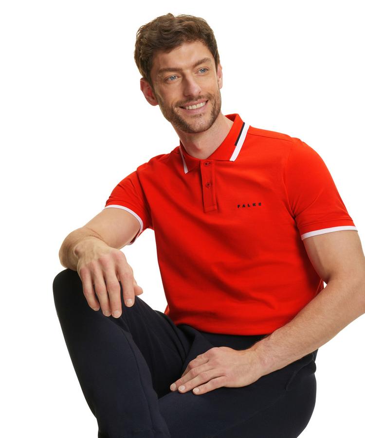 Falke Falke Polo Shirt Colour Edge Poloshirt Herren - safety orange (8314) - 2 | SportScheck