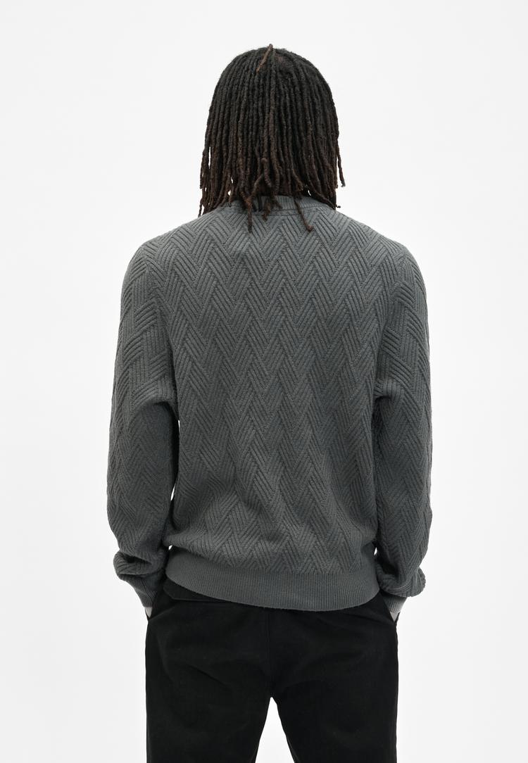 Cleptomanicx Cleptomanicx Criss Cross Strickpullover Herren - Urban Gray - 2 | SportScheck