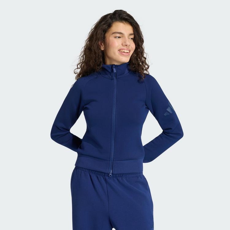 adidas adidas Soft Lux Trainingsjacke, schmal Trainingsanzug Damen - Dark Blue - 0 | SportScheck