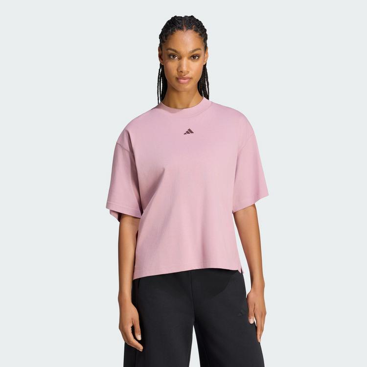 adidas adidas 3 STRIPES STUDIO BOYFRIEND T-SHIRT T-Shirt Damen - Magic Mauve - 0 | SportScheck