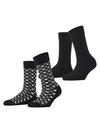 ESPRIT Wool Hearts SO 2P Socken Damen - black (3000)