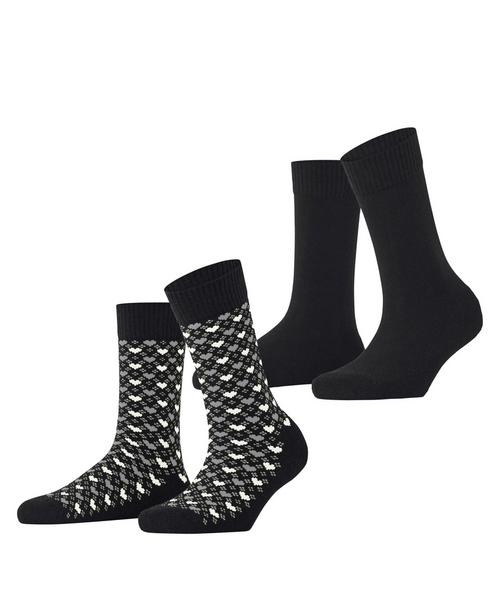 ESPRIT Wool Hearts SO 2P Socken Damen