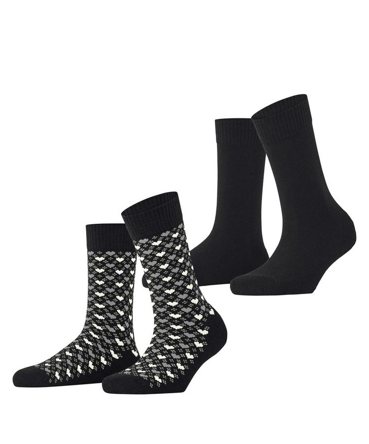 ESPRIT ESPRIT Wool Hearts SO 2P Socken Damen - black (3000) - 0 | SportScheck