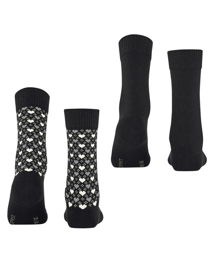 ESPRIT ESPRIT Wool Hearts SO 2P Socken Damen - black (3000) - 0 | SportScheck
