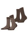 ESPRIT Wool Hearts SO 2P Socken Damen - chocolate (5004)
