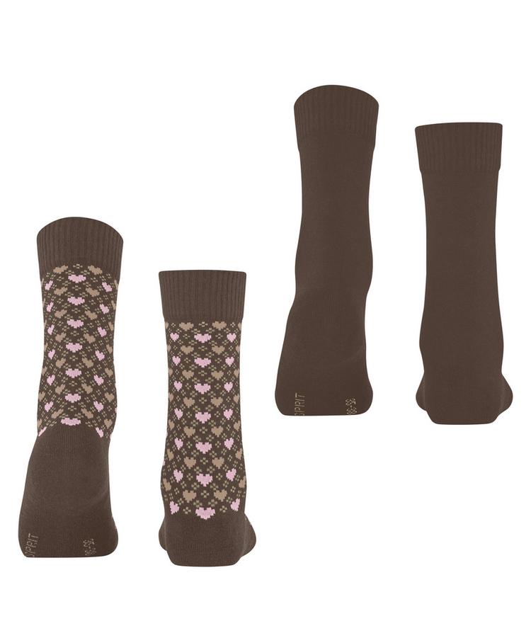 ESPRIT ESPRIT Wool Hearts SO 2P Socken Damen - chocolate (5004) - 0 | SportScheck