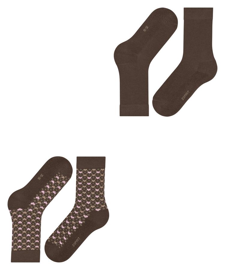 ESPRIT ESPRIT Wool Hearts SO 2P Socken Damen - chocolate (5004) - 2 | SportScheck
