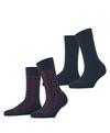 ESPRIT Wool Hearts SO 2P Socken Damen - space blue (6116)