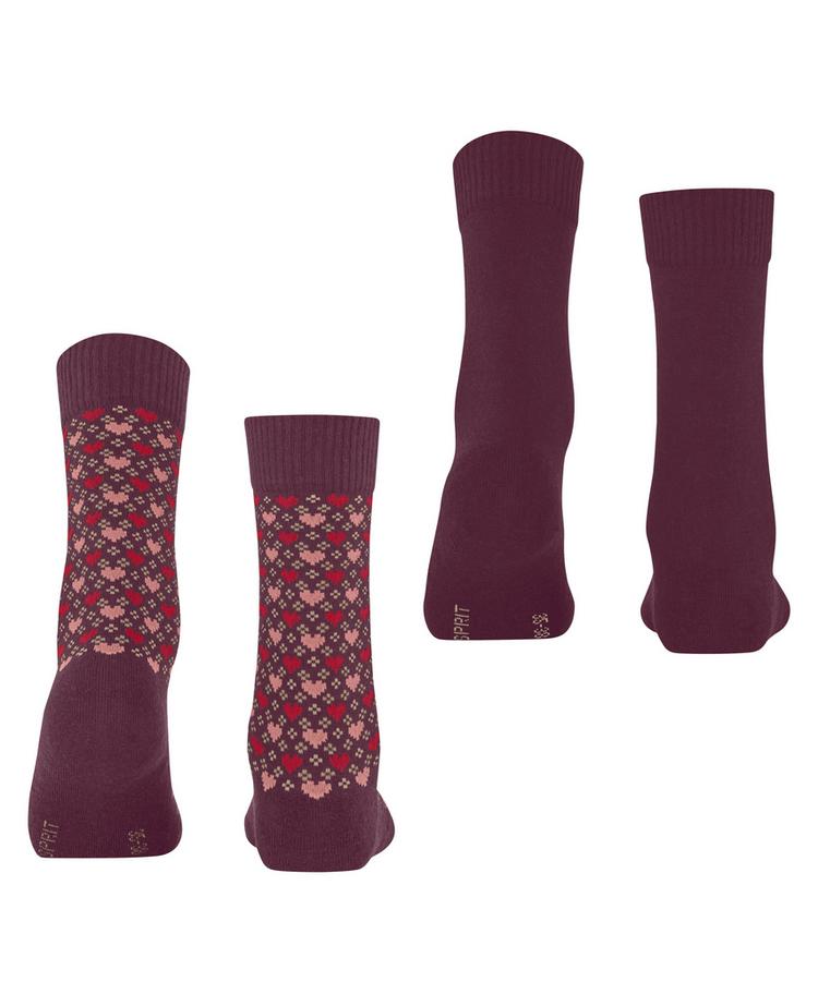 ESPRIT ESPRIT Wool Hearts SO 2P Socken Damen - merlot (8005) - 0 | SportScheck