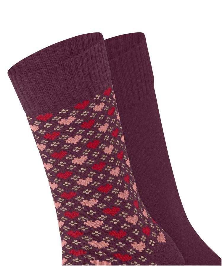 ESPRIT ESPRIT Wool Hearts SO 2P Socken Damen - merlot (8005) - 1 | SportScheck