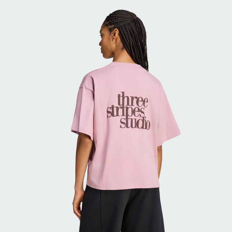adidas adidas 3 STRIPES STUDIO BOYFRIEND T-SHIRT T-Shirt Damen - Magic Mauve - 1 | SportScheck