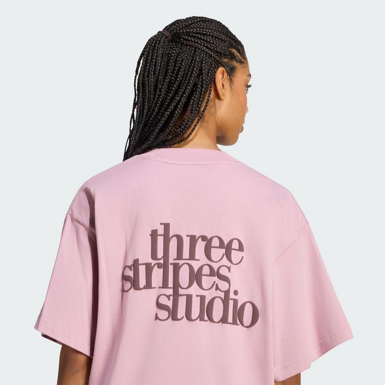 adidas adidas 3 STRIPES STUDIO BOYFRIEND T-SHIRT T-Shirt Damen - Magic Mauve - 1 | SportScheck
