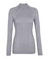 Falke Wool-tech Longsleeve Zip Funktionsshirt Damen - grey-heather (3757)