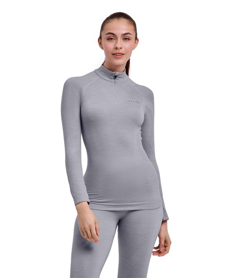 Falke Falke Wool-tech Longsleeve Zip Funktionsshirt Damen - grey-heather (3757) - 0 | SportScheck