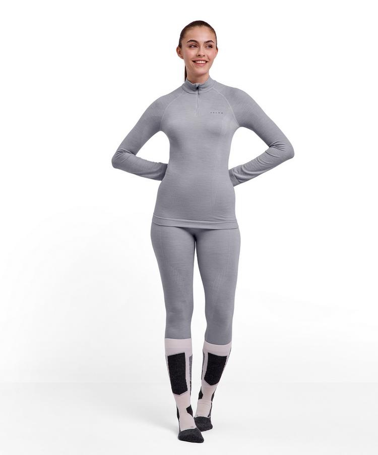 Falke Falke Wool-tech Longsleeve Zip Funktionsshirt Damen - grey-heather (3757) - 1 | SportScheck