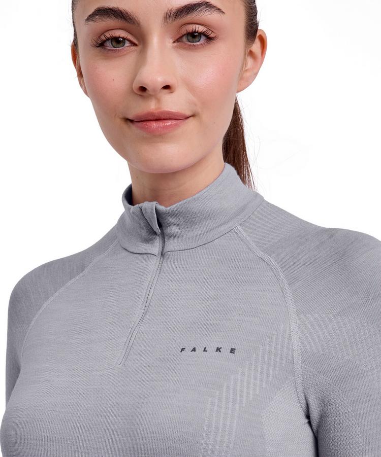 Falke Falke Wool-tech Longsleeve Zip Funktionsshirt Damen - grey-heather (3757) - 4 | SportScheck