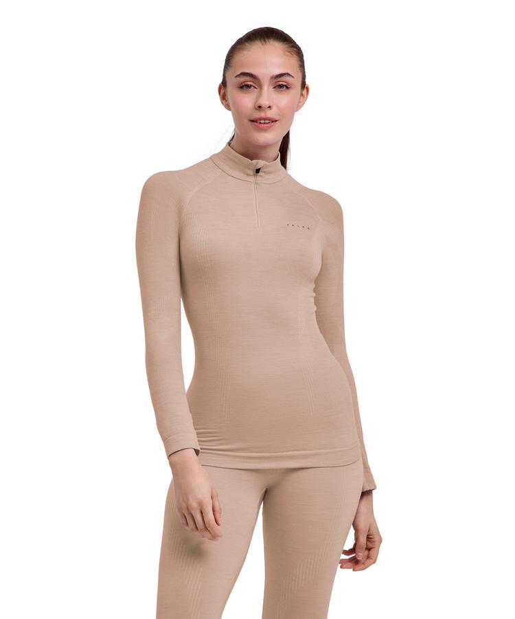 Falke Falke Wool-tech Longsleeve Zip Funktionsshirt Damen - straw (4700) - 0 | SportScheck
