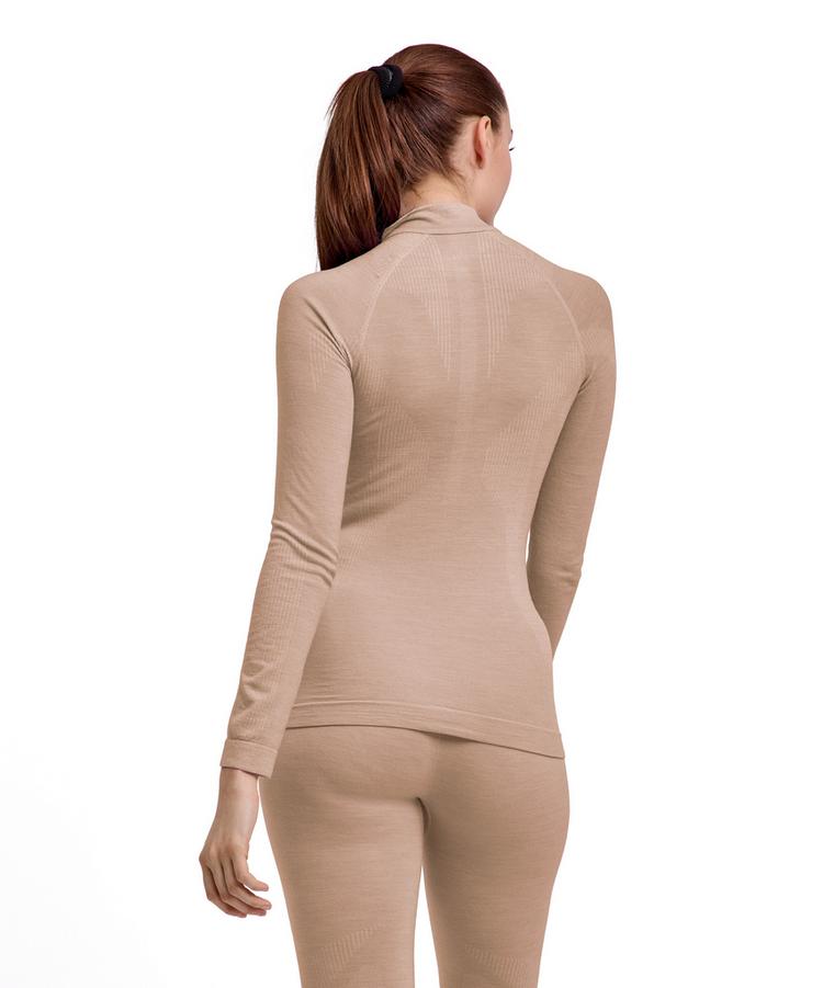 Falke Falke Wool-tech Longsleeve Zip Funktionsshirt Damen - straw (4700) - 0 | SportScheck