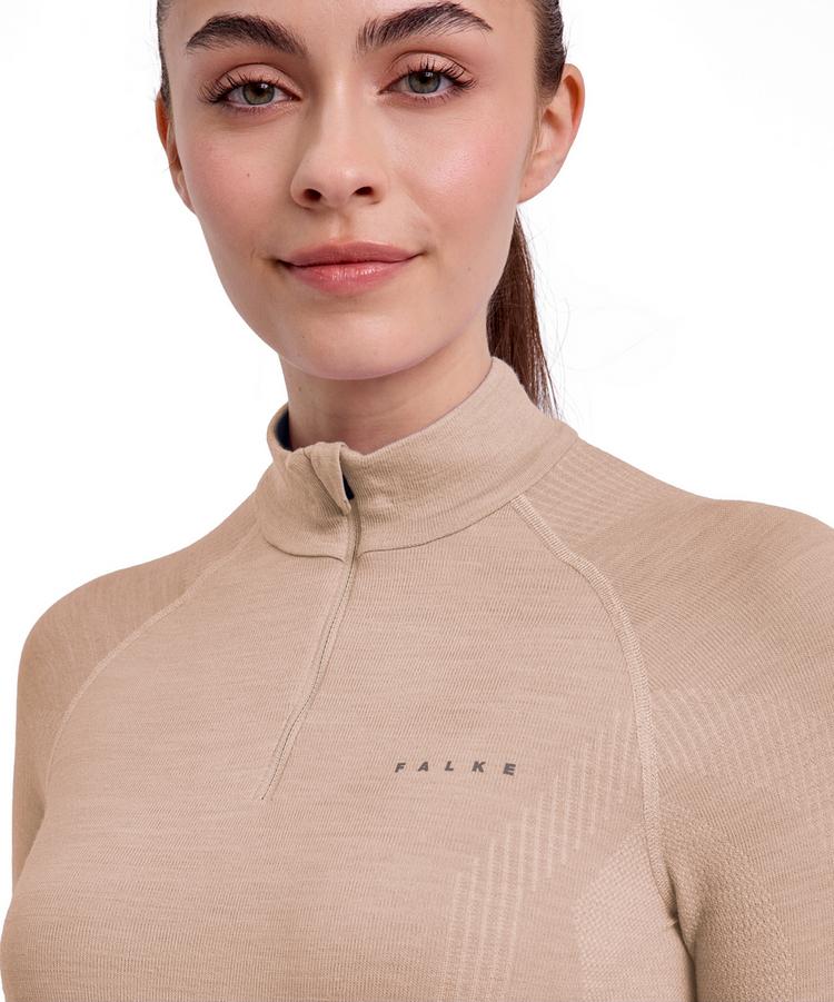 Falke Falke Wool-tech Longsleeve Zip Funktionsshirt Damen - straw (4700) - 3 | SportScheck