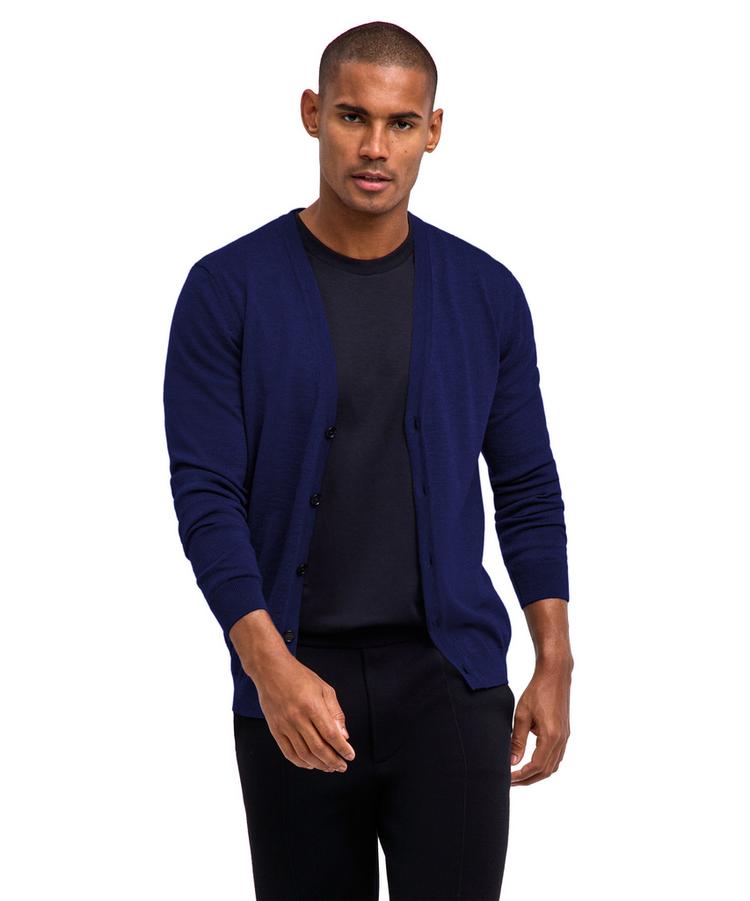 Falke Falke Merino X-Fine Cardigan Strickpullover Herren - space blue (6116) - 0 | SportScheck
