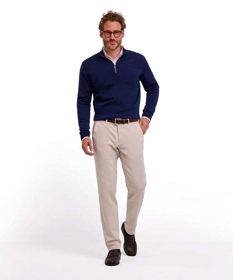 Falke Falke Merino X-Fine Half-Zip Strickpullover Herren - space blue (6116) - 1 | SportScheck