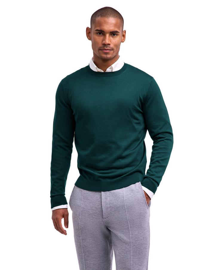 Falke Falke Merino Ultrafine Crew Neck Strickpullover Herren - forest (7450) - 0 | SportScheck