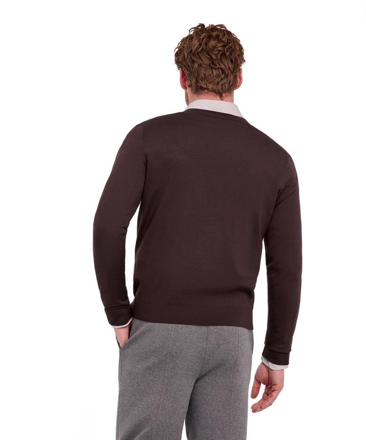 Falke Falke Merino Ultrafine V-Neck Strickpullover Herren - dark choco (5162) - 0 | SportScheck