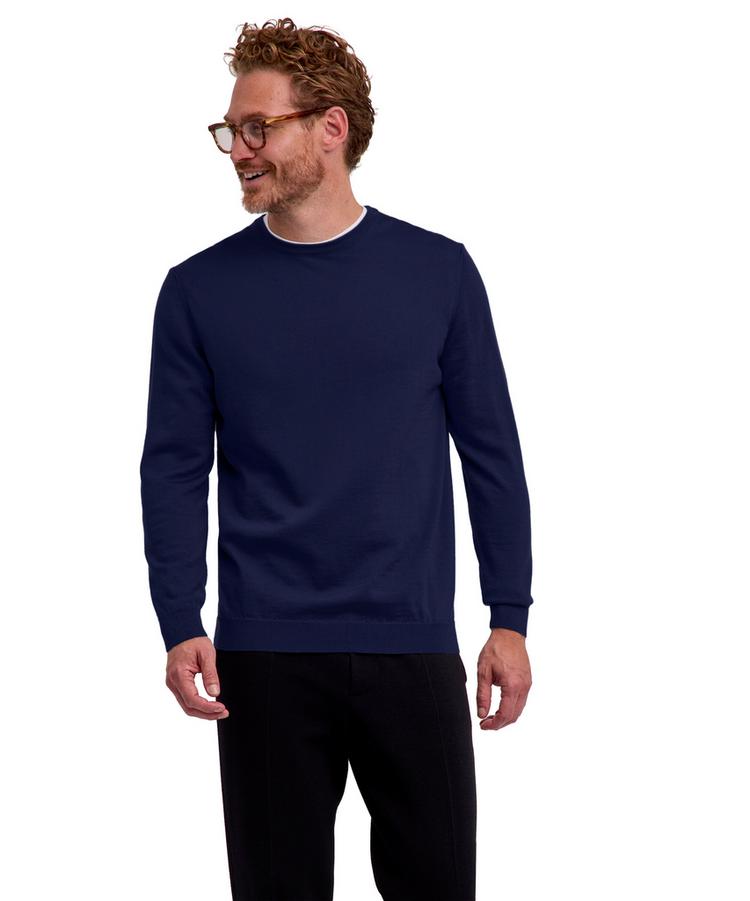 Falke Falke Merino X-Fine Crew Neck Strickpullover Herren - space blue (6116) - 0 | SportScheck