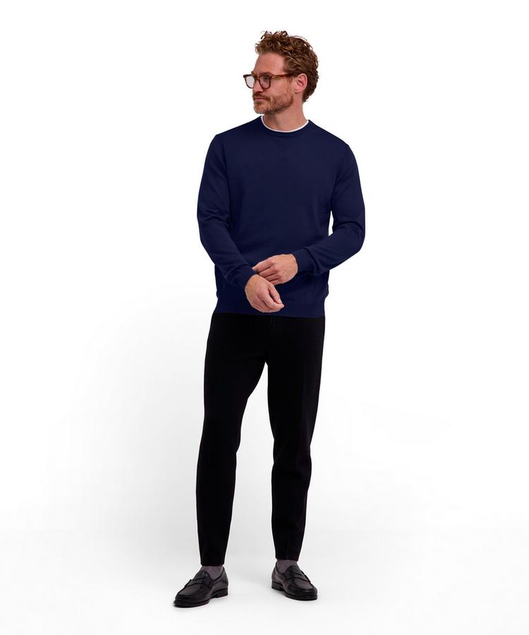 Falke Falke Merino X-Fine Crew Neck Strickpullover Herren - space blue (6116) - 1 | SportScheck