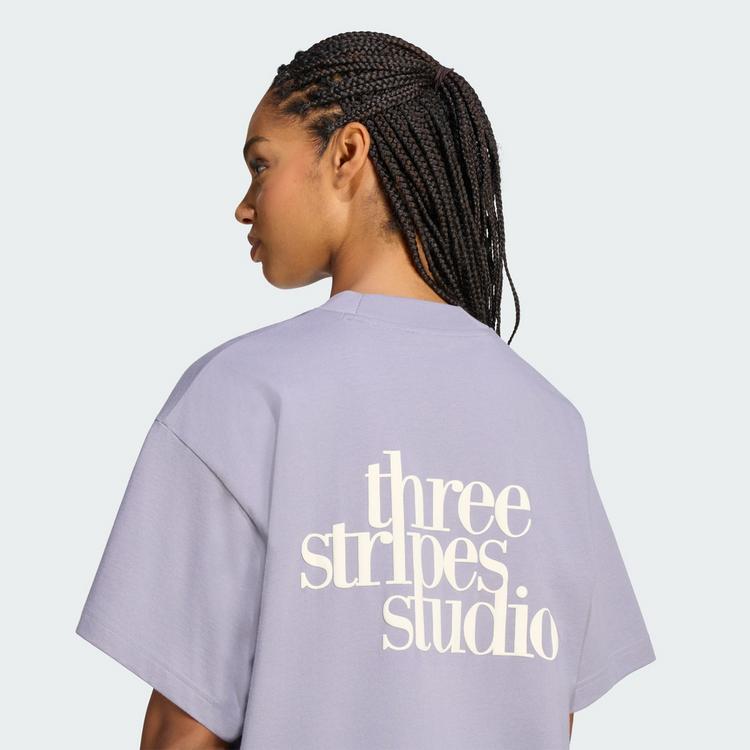 adidas adidas 3 STRIPES STUDIO BOYFRIEND T-SHIRT T-Shirt Damen - Slate - 1 | SportScheck