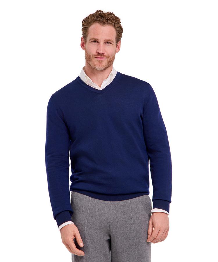 Falke Falke Merino X-Fine V-Neck Strickpullover Herren - space blue (6116) - 0 | SportScheck