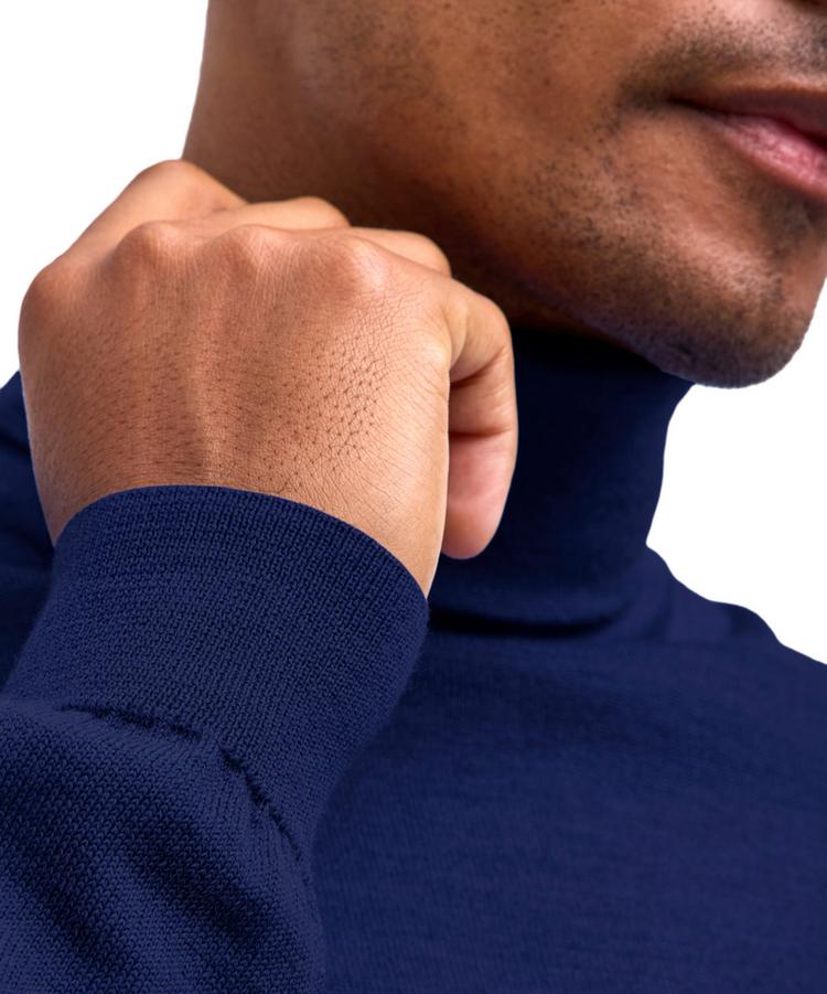 Falke Falke Merino X-Fine Roll Neck Strickpullover Herren - space blue (6116) - 2 | SportScheck