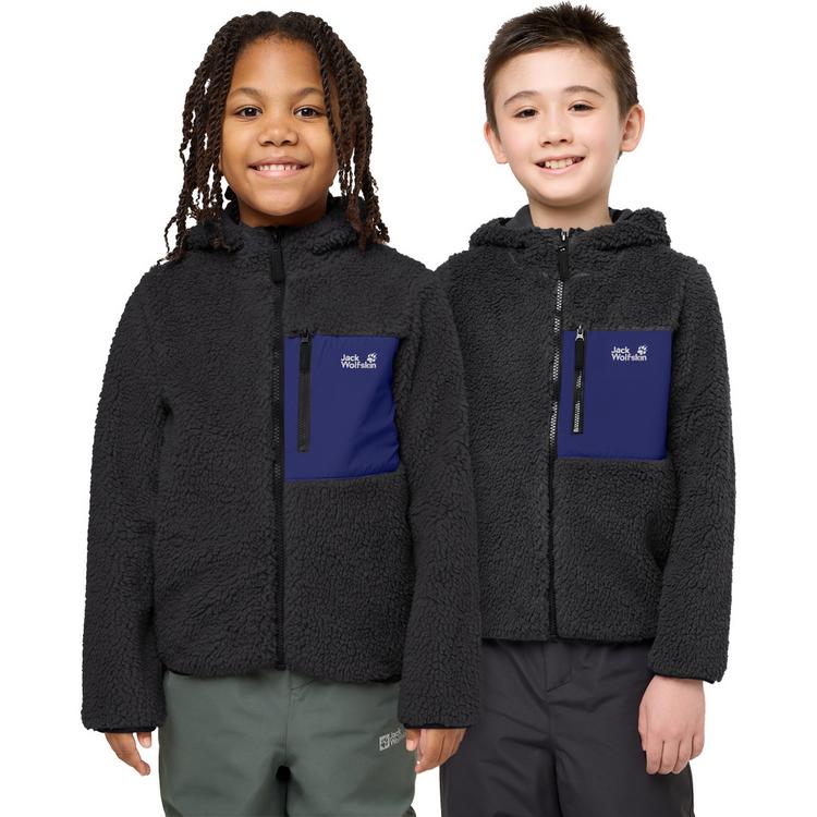 Jack Wolfskin Jack Wolfskin ICE CURL HOOD JACKET K Fleecejacke Kinder - phantom / glow ink - 0 | SportScheck