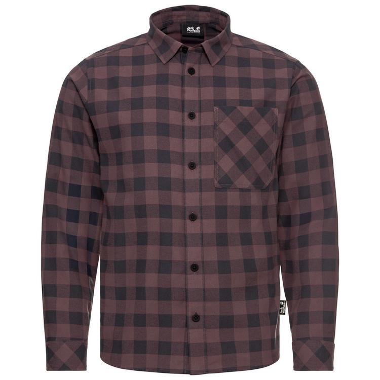 Jack Wolfskin Jack Wolfskin LITE FLANNEL SHIRT M Langarmhemd Herren - CHECK sheer plum - 0 | SportScheck