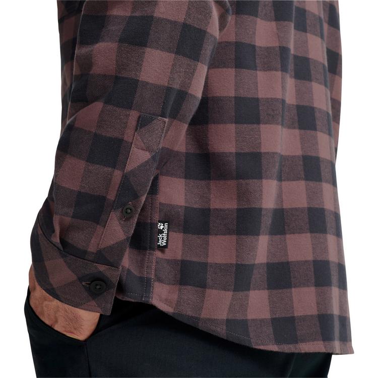 Jack Wolfskin Jack Wolfskin LITE FLANNEL SHIRT M Langarmhemd Herren - CHECK sheer plum - 0 | SportScheck