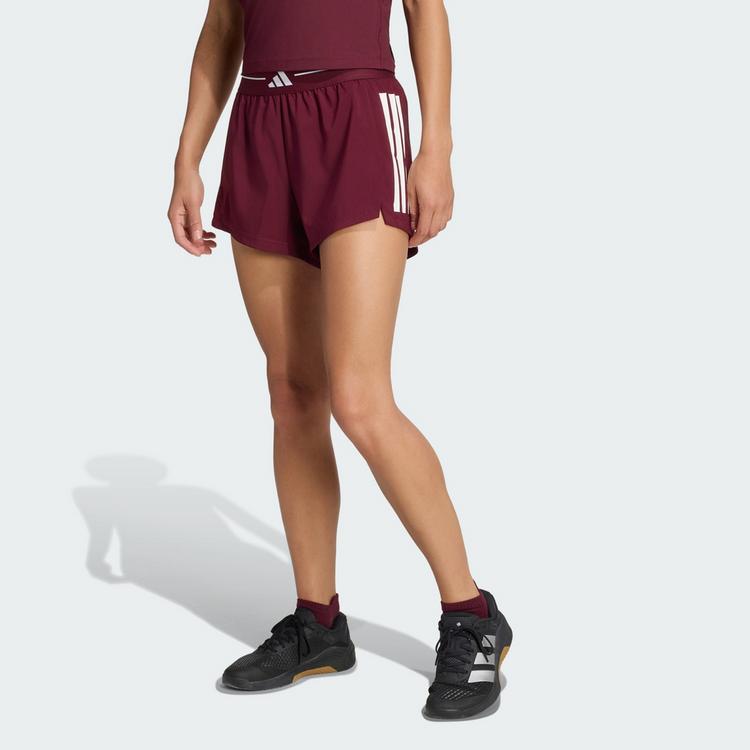 adidas adidas Hyperglam 3-Streifen Woven Shorts Funktionsshorts Damen - Maroon - 0 | SportScheck