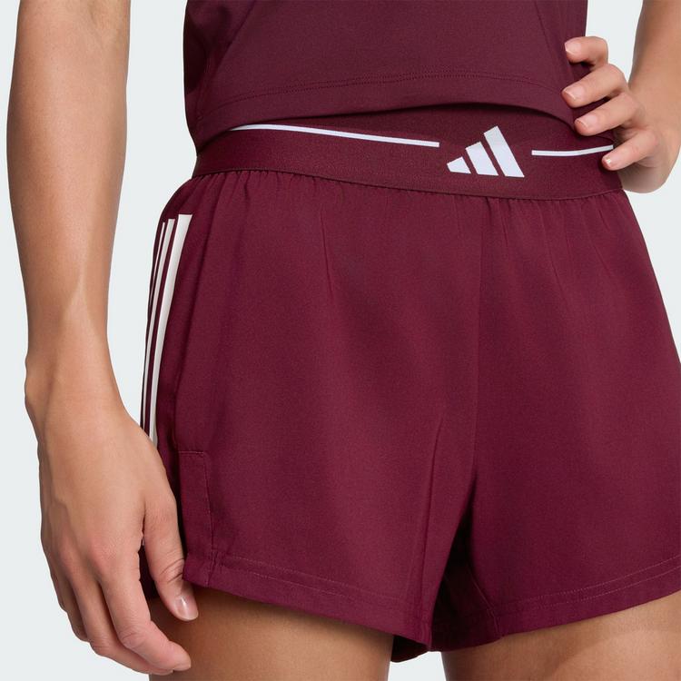 adidas adidas Hyperglam 3-Streifen Woven Shorts Funktionsshorts Damen - Maroon - 0 | SportScheck