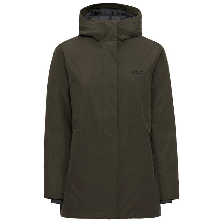 Jack Wolfskin Jack Wolfskin FIORA BAY LONG JKT W Daunenjacke Damen - obsidian moss - 0 | SportScheck